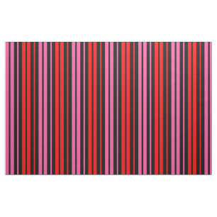 Black Red Pink Vertical Stripes Design Classic Fabric
