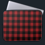 Black Red Plaid Check Laptop Sleeve<br><div class="desc">Black and Red Plaid Checked Laptop Sleeves MIGNED Design</div>