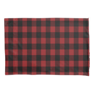 Black & Red Plaid Checked - Pillowcase