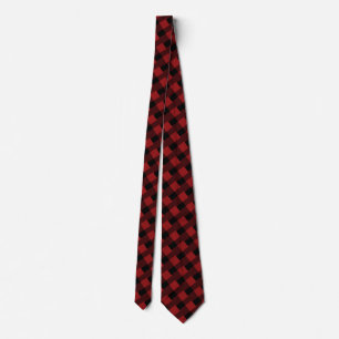 Black & Red Plaid Checked - Tie