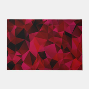 Black red, polygonal doormat
