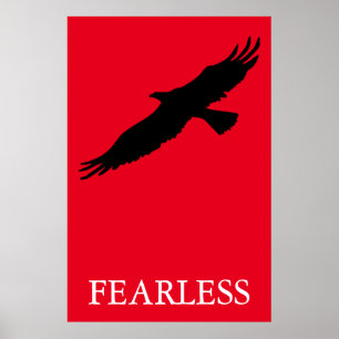 Black & Red Pop Art Fearless Leader Eagle Poster