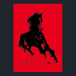 Black Red Pop Art Running Horse Silhouette Poster<br><div class="desc">Black Red Pop Art Running Horse Silhouette / Digital Animal / Horse Artwork</div>