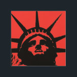 Black Red Pop Art Statue of Liberty Wood Canvas<br><div class="desc">Retro Travel Advertisements -New York City Symbol Buildings Images & Digital Paintings</div>