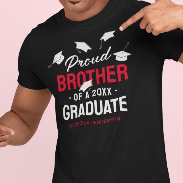 Black Red Proud Brother 2025 Graduate T-Shirt (Creator Uploaded)