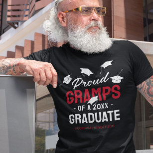 Black Red Proud Gramps 2024 Graduate T-Shirt