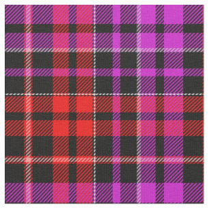 Black Red Purple Plaid Tartan Design Fabric