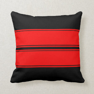 Black Red Race Stripes Add Text Throw Pillow