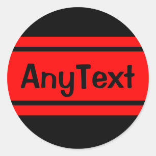 Black Red Race Stripes Any Text Sticker