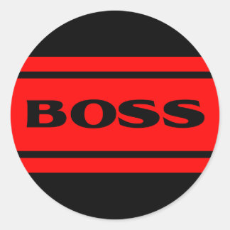 Black Red Race Stripes Boss Sticker