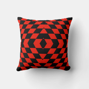 Black & Red Reversible Throw Pillow
