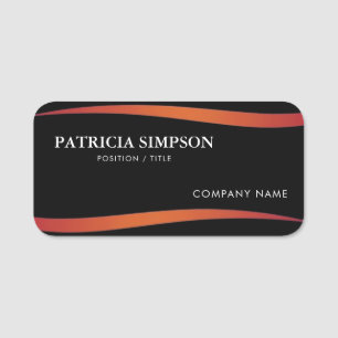 Black Red Ribbon: Elegance Meets Modern Minimalism Name Tag