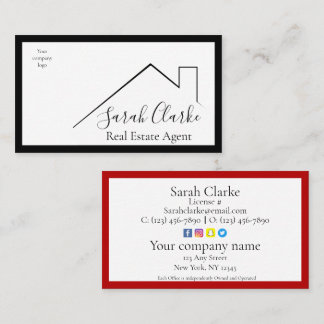 Black & Red Roof Top Business Card