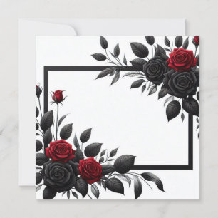 Black & Red Roses Invitation