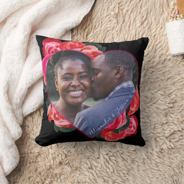 Black, Red Roses Romantique Saint Valentin Coussin (Couverture)