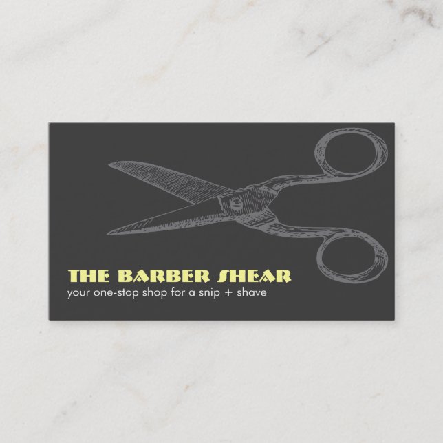 Black & Red Shears Bizcard Business Card (Front)