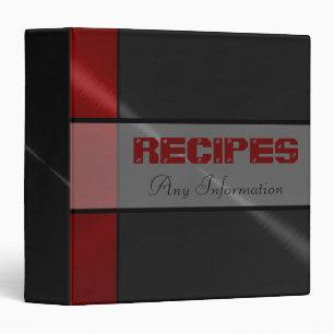 Black Red Shiny Stainless Steel Metal 2 Binder