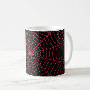 Black red spider web Halloween pattern Coffee Mug