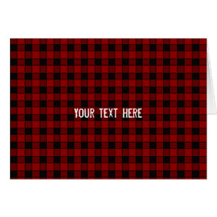 Black & Red Square Checker Plaid Fold Card