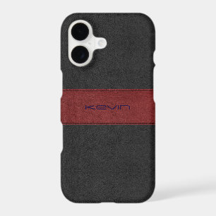 Black & Red Stitched Vintage Leather