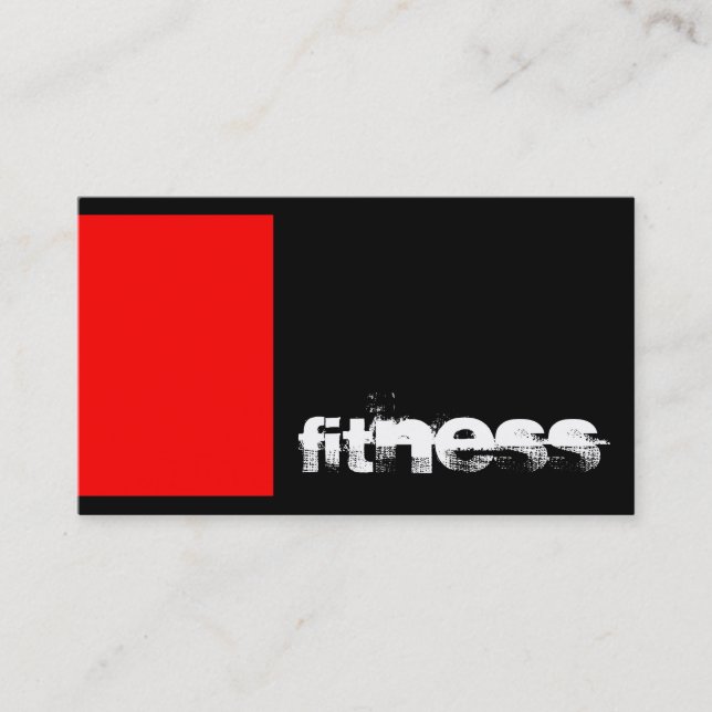 Black Red Stripe Fitness Carte de visite sportif (Devant)