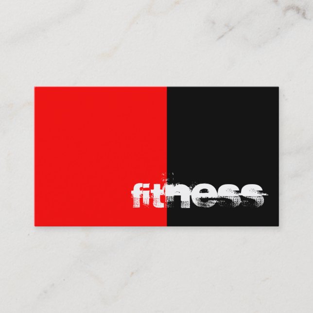 Black Red Stripes Fitness Sport Business Card (Front)