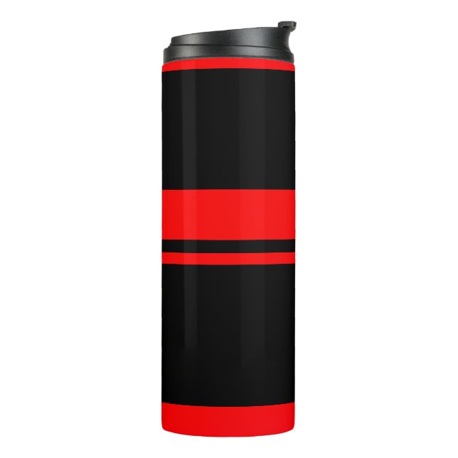 Black & Red Stripes Tumbler (Rotated Left)