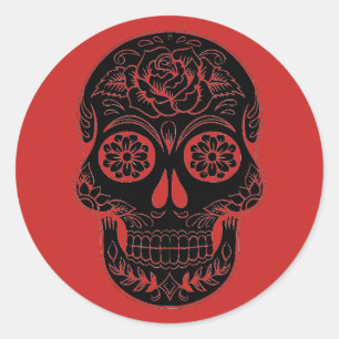 Black & Red Sugar Skull/Day of the Dead Stickers