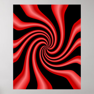 Black & Red Swirl Poster
