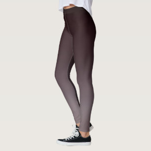 Black Red To Grey Ombre Gradient Fade Leggings