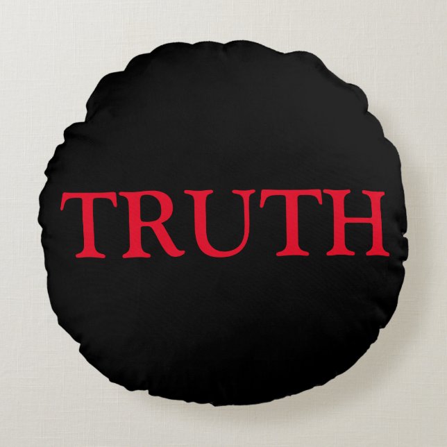 Black & Red Truth & Dare Game Round Pillow (Front)