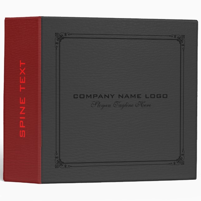 Black & Red Vintage Leather Binder (Front/Spine)