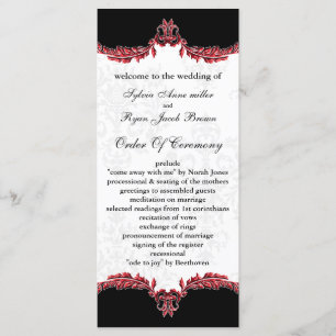 black red Wedding program