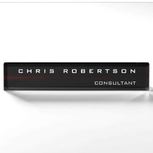 Black Red White Attractive Charming Nameplate