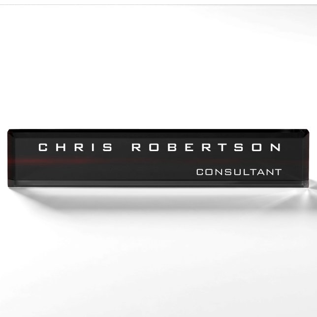 Black Red White Attractive Charming Nameplate (Front)