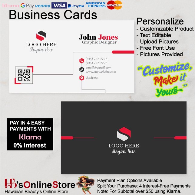 Black, Red & White Business Cards 15 Pack of 100 (Black Red & White Business Cards 15 Pack of 100.)
