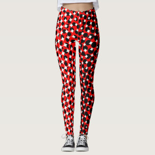 Black Red White Classy Leggings
