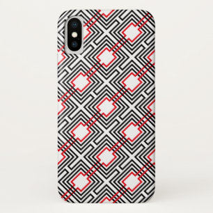 Black Red & White Geometric Case-Mate iPhone Case