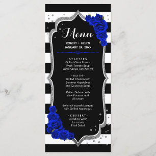 Black Red White Silver Menu Card