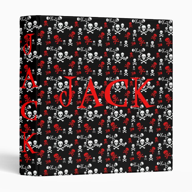 Black Red & White Skulls Binder (Front/Spine)