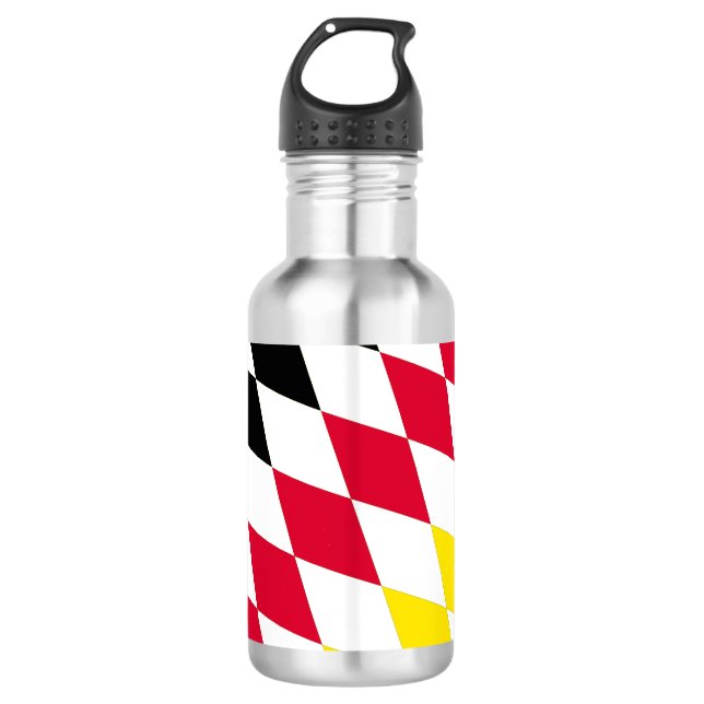 Black Red Yellow Blue Bavaria Diamond Flag Pattern 532 Ml Water Bottle (Front)
