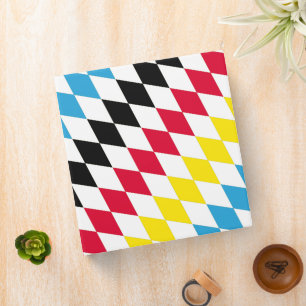 Black Red Yellow Blue Bavaria Diamond Flag Pattern Binder