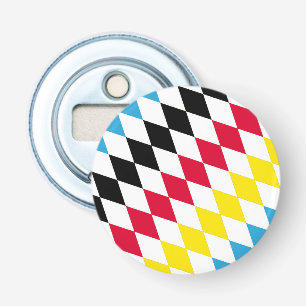 Black Red Yellow Blue Bavaria Diamond Flag Pattern Bottle Opener