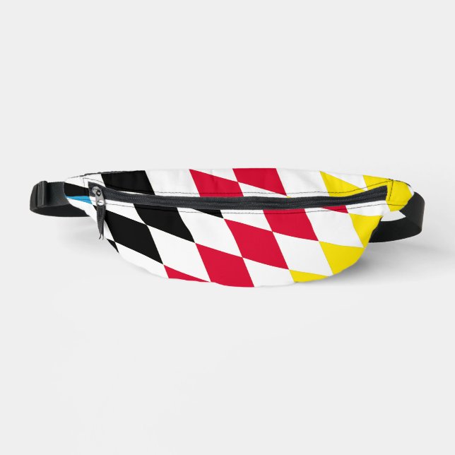 Black Red Yellow Blue Bavaria Diamond Flag Pattern Fanny Pack (Front)