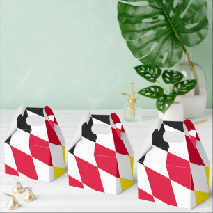 Black Red Yellow Blue Bavaria Diamond Flag Pattern Favor Box