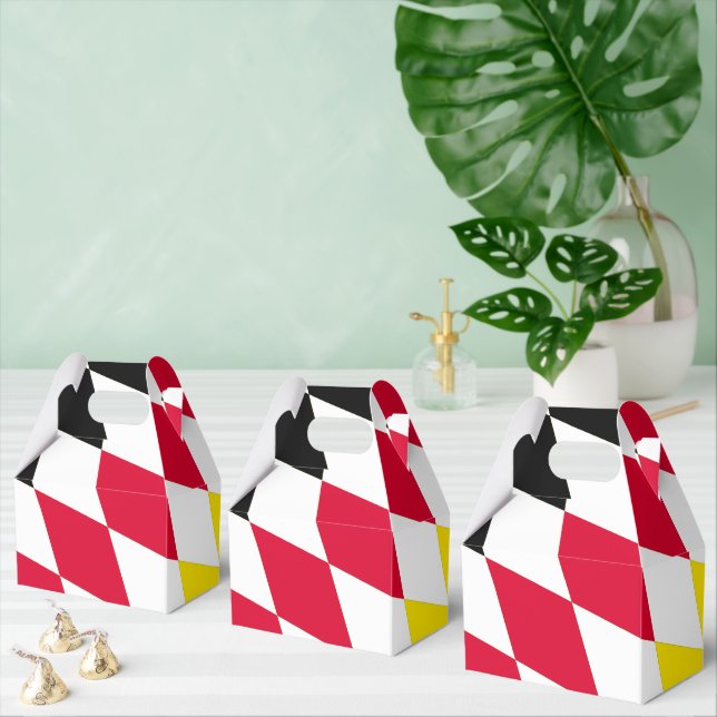 Black Red Yellow Blue Bavaria Diamond Flag Pattern Favor Box (Multiple)