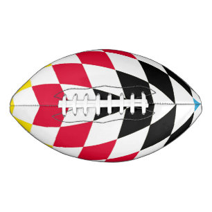 Black Red Yellow Blue Bavaria Diamond Flag Pattern Football