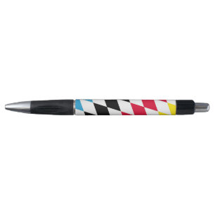 Black Red Yellow Blue Bavaria Diamond Flag Pattern Pen