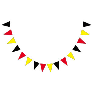 BLACK RED YELLOW colours + your ideas Bunting Flags