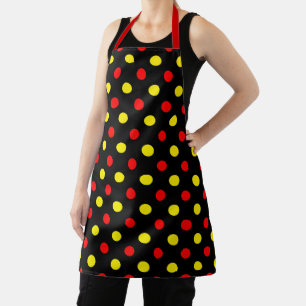 Black  Red Yellow Polka Dots Design  Apron